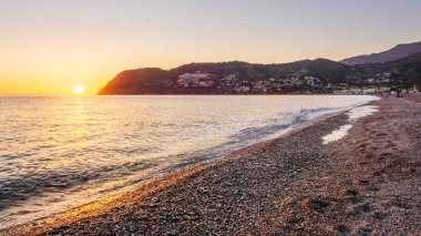 Sunset view of La Herradura Beach, Almuñecar, Granada, Andalucia, Spain