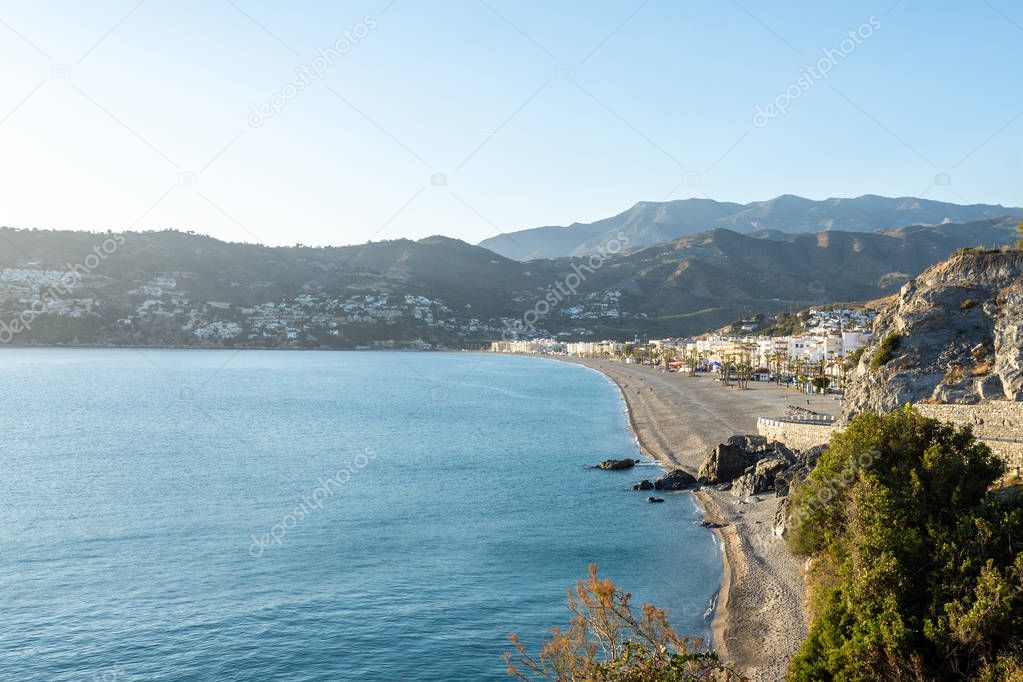 View of La Herradura Beach, Almuñecar, Granada, Andalucia, Spain