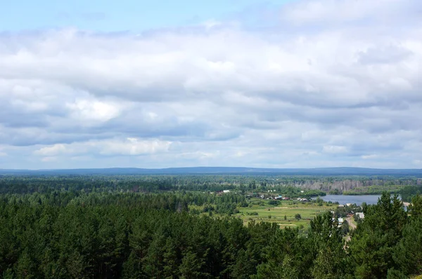 Panoramautsikt Över Sibiriskt Landskap — Stockfoto