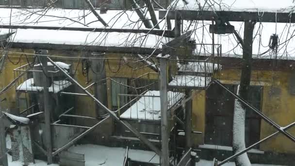 从窗口看到旧工厂 — 图库视频影像