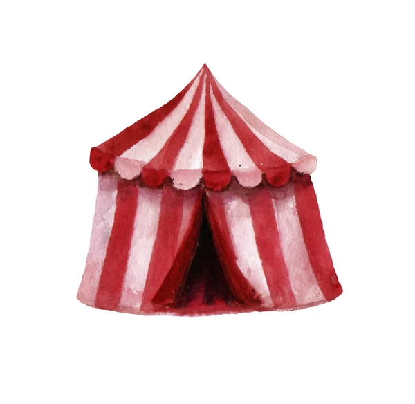 Circus dome. Watercolor illustration on white — Stock Photo, Image