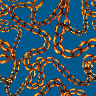 Altın zincirleri Dikişsiz desen. mücevher arka plan. Lüks illüstrasyon