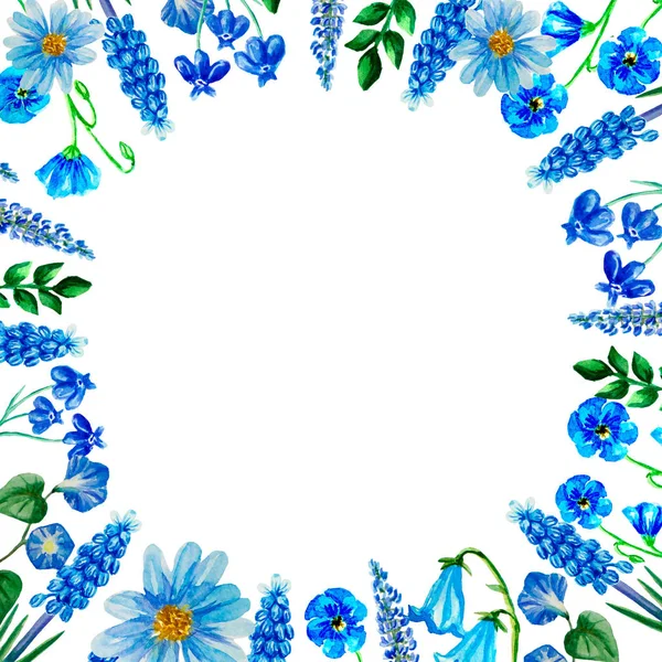 Aquarel bloem, Floral illustratie, blad en knoppen, compositie laag pad, naadloze achtergrond voor bruiloft wenskaart — Stockfoto