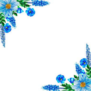 Suluboya çiçek, çiçek illüstrasyon, Yaprak ve tomurcukları, kompozisyon katman yolu, düğün tebrik kartı için dikişsiz arka plan 