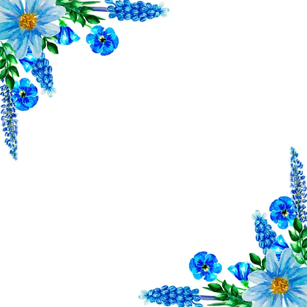 Aquarel bloem, Floral illustratie, blad en knoppen, compositie laag pad, naadloze achtergrond voor bruiloft wenskaart — Stockfoto