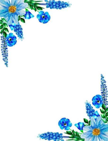 Aquarel bloem, Floral illustratie, blad en knoppen, compositie laag pad, achtergrond voor bruiloft wenskaart — Stockfoto