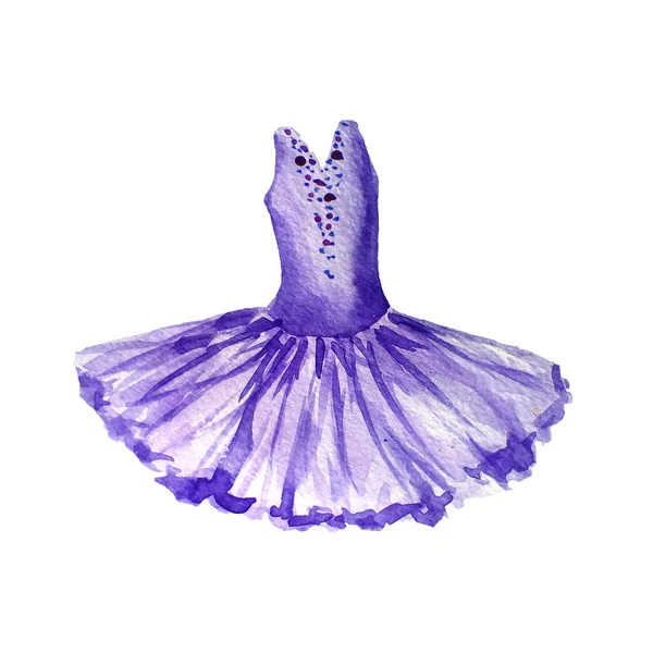 Vestido de ballet violeta. Ilustración en acuarela aislada sobre fondo blanco. Tutu. —  Fotos de Stock