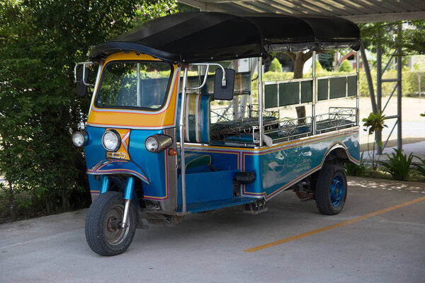 Blue Tuk Tuk, Thai traditional taxi in Thailand.