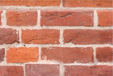 Doku olarak kırmızı bir tuğladan duvar. Açık Vintage Brickwall Çerçeve Arka Plan. Vintage Modern Style Oda İç için Shabby Tasarım Elemanı