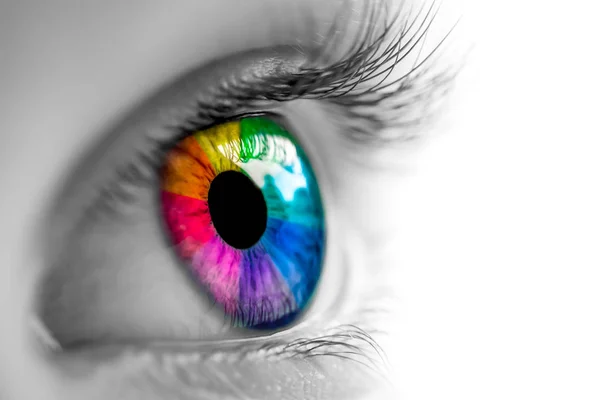 Ojo Con Colores Arco Iris — Foto de Stock