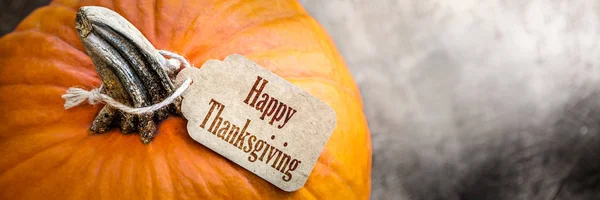 Pumpkin With Happy Thanksgiving Tag