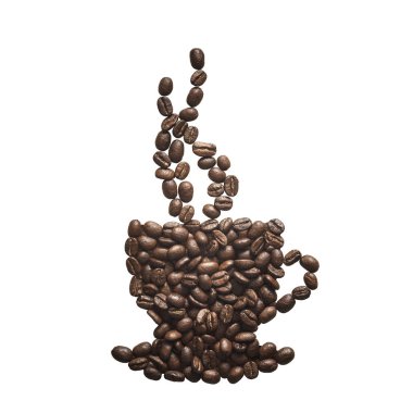 kahve çekirdekleri fincan şeklinde