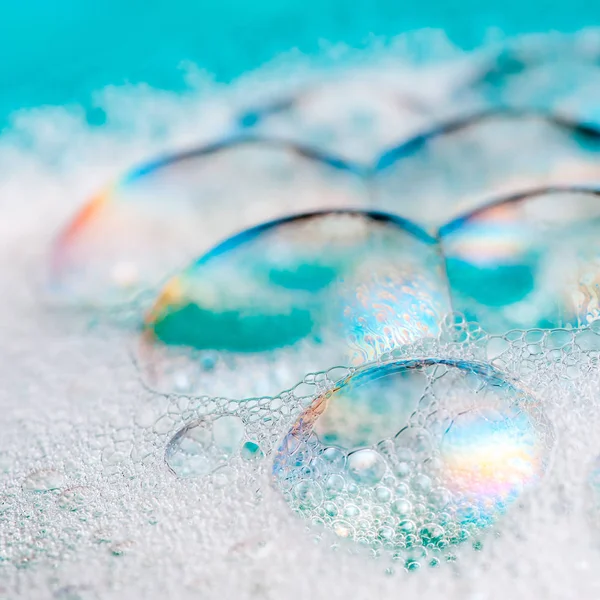 Limpe Bolhas Sabão Azul — Fotografia de Stock