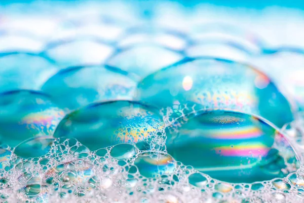 Čisté Modré Mýdlové Bubliny — Stock fotografie