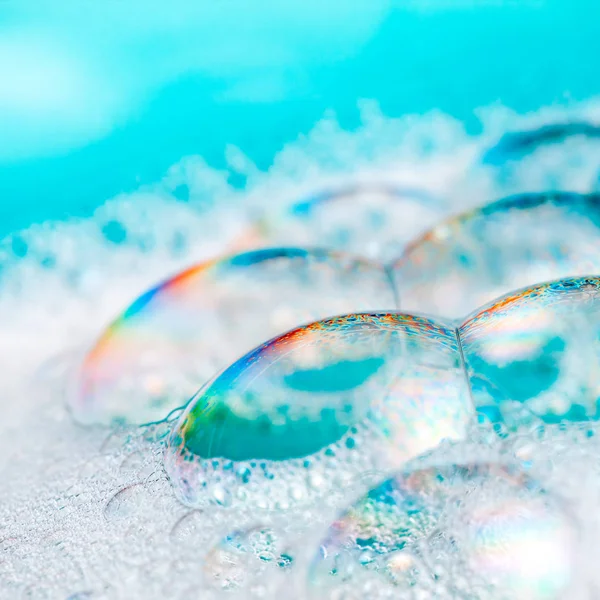 Clean Blue Soap Bubbles — Stock Photo, Image