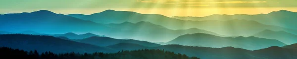 Naplemente Gyönyörű Smoky Mountain — Stock Fotó