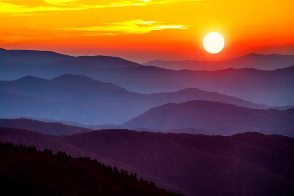 Beautiful Smoky Mountain Sunset — Stock Photo, Image