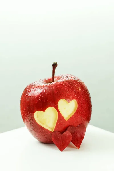 Sweet apple with heart shape