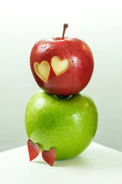 Sweet apple with heart shape