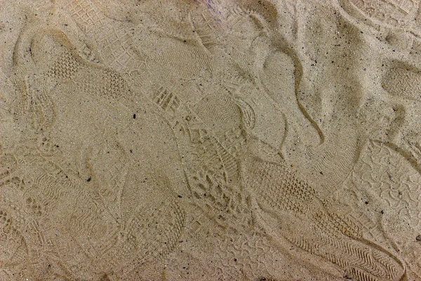 Dry Sandy Background Treading Footprint Summer — Stock Photo, Image