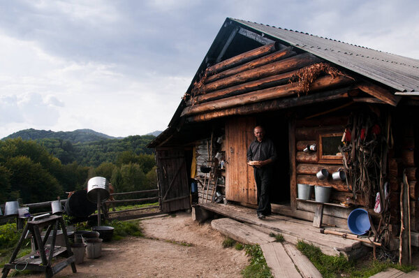 Kolyba - the seasonal housing of shepherds and woodcutters widespread in mountainous areas of the Carpathians