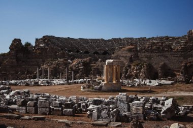 eski amfitiyatro Side, Türkiye