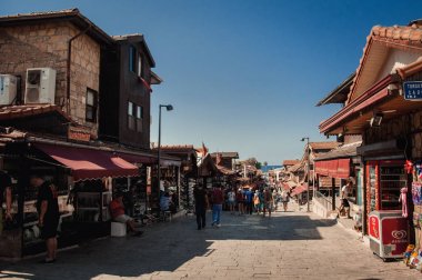 Side, Turkey - 2 Ekim 2018 : Side, Antalya Region, Turkey'de sokakta ticaret