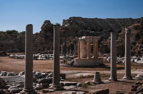 Altes Amphitheater in der Seite, Türkei — Stockfoto