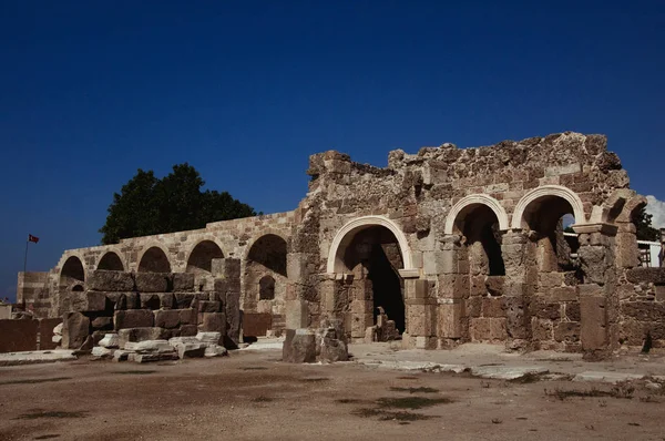 Vid ruinerna av Apollo templet, Side, Antalya region, Turkiet — Stockfoto