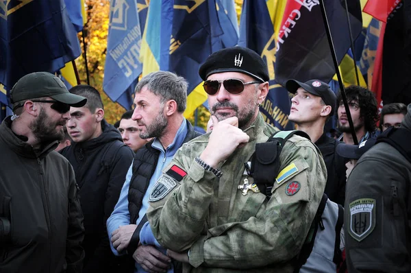 Марш в честь УПА. День защитника Украины — стоковое фото