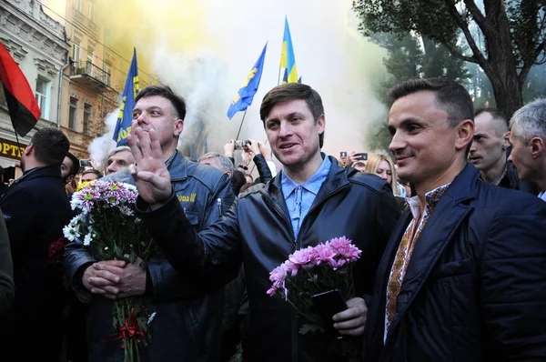 Milliyetçi aşırı sağ siyasi parti Svoboda Oleg Tyakhnibok lideri. — Stok fotoğraf