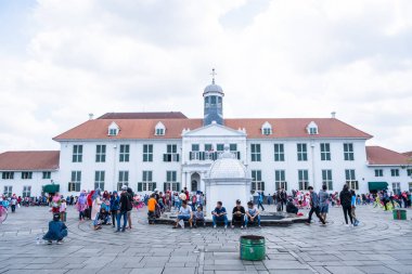 Jakarta, Endonezya - 2 Ocak 2019: İnsanların manzarası