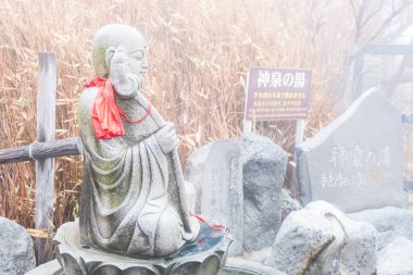 Kanagawa, Japonya - 23 Mart 2019: Owakudani Budist te görünümü