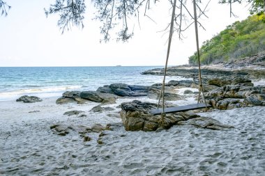 R için yaz tatilleri ve tatiller plaj arka plan kavramı