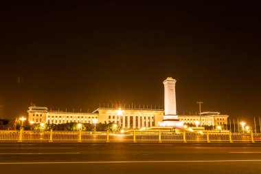 Beijing, China - May 20, 2018: Night iew of Tiananmen Square  pr clipart