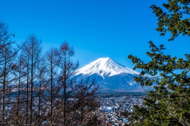 Fuji Dağı'nın görünümü, yaygın olarak Japonca Fuji san olarak adlandırılan, Mount 