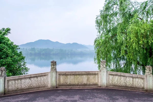 View of west lake in the morning, where is a freshwater lake in