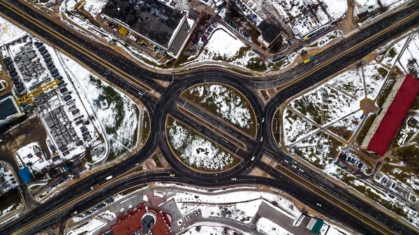 Échangeur de transport vue de dessus. Relevé aérien — Photo