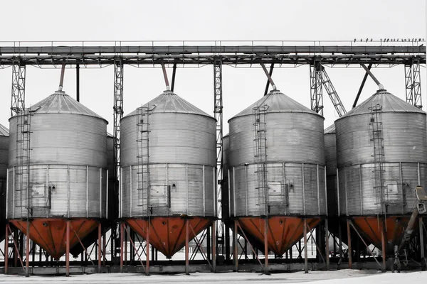 Büyük tanklar ve kimya sanayiinde rezervuarlar. Endüstriyel arka plan — Stok fotoğraf