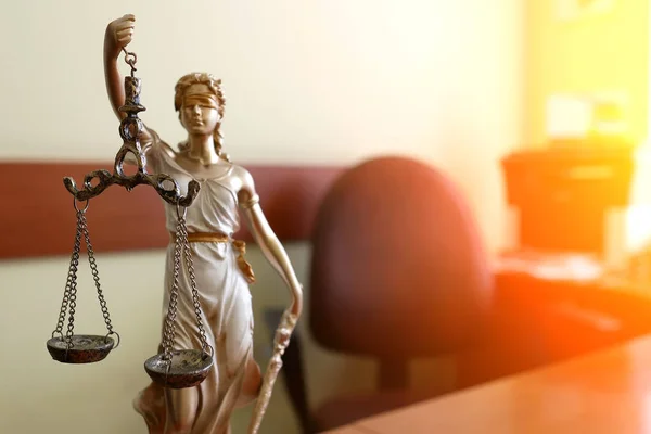 A Estátua da Justiça símbolo, direito jurídico imagem conceito — Fotografia de Stock