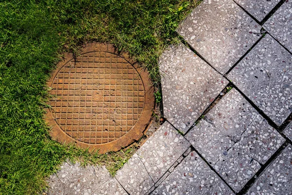 Manhole Cover Ground — Stock Photo, Image