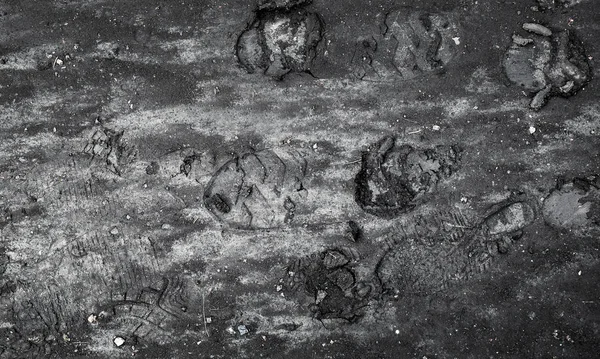 Human Footprints Ground Mud — Stock Photo, Image