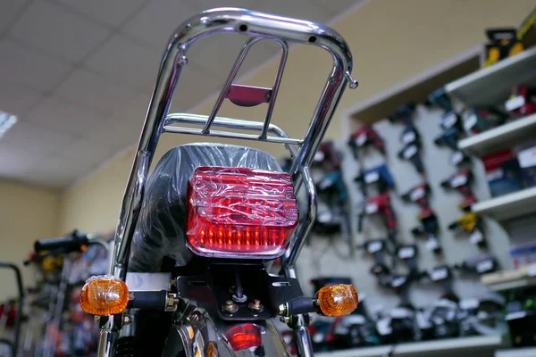 Turn signal indicator light of motorcycle model scene.