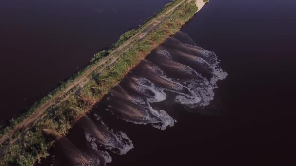 Modern Wastewater Treatment Plant Tanks Aeration Biological Purification Sewage — Stock Video