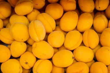 Bir sürü taze şeftali. Kapatın.