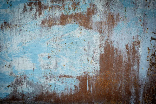 Modré Tyrkysové Pozadí Rezavého Kovu — Stock fotografie