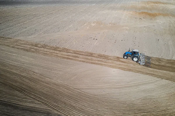 Tractor Arados Vuelo Vista Superior — Foto de Stock