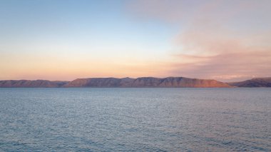 View on Bear lake at sunset, from Garden City, Utah clipart