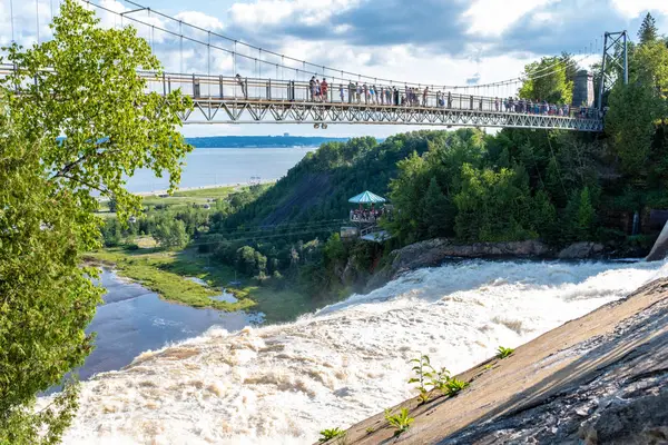 Montmorency watervallen vanaf de bovenkant, Quebec — Stockfoto