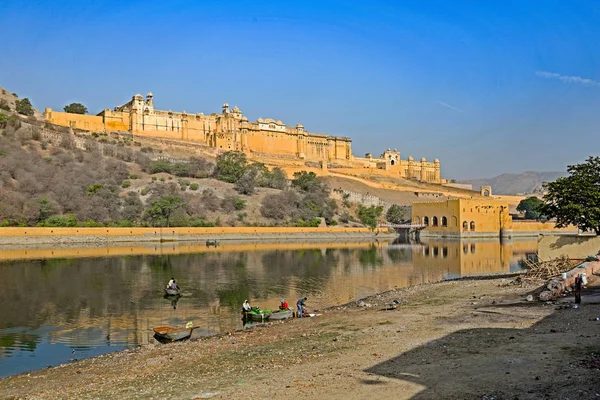 Amber Fort and lake, Jaipur, Rajasthan — Stock Photo, Image